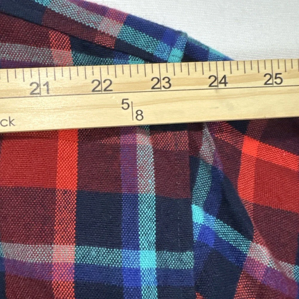 3XL Flannel John Blair RedBlue tartan Plaid Button Down Shirt Rugged Classic - Picture 7 of 11